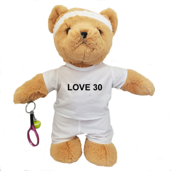 'Love 30' Birthday Tennis Bear - Boy